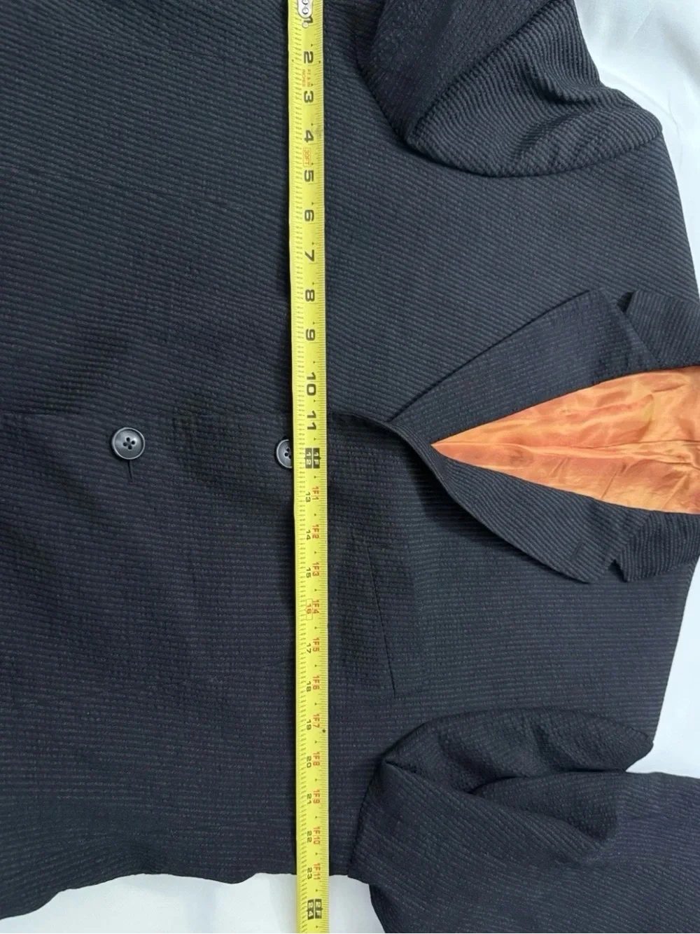 BEN SHERMAN Blazer Jacket Mens 46R 100% Wool Single Textured 3-Buttons Black